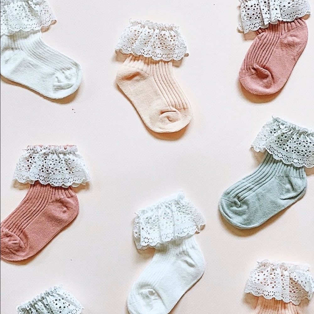 💗 Baby girl ruffled lace ankle socks